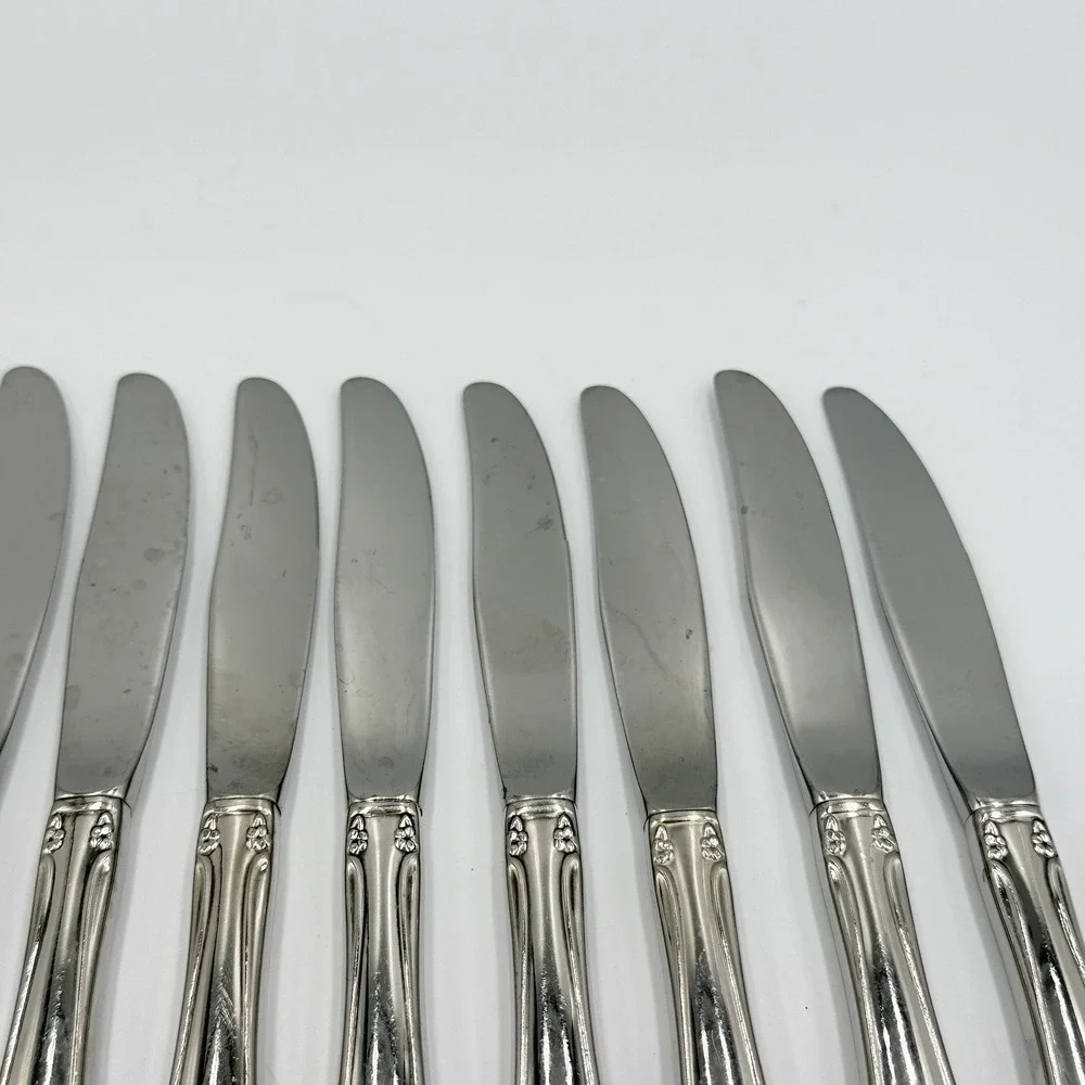 Oneidacraft Deluxe Chateau Dinner Knives Set of 9 Stainless Steel Flatware 8.5